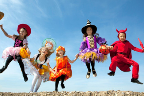 Enfants déguisés pour l'Halloween